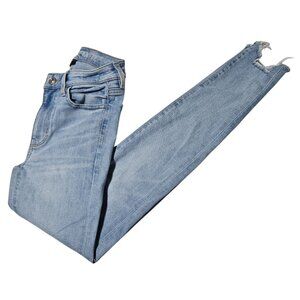 American Eagle Super Hi Rise Jegging Jeans Womens Size 00 Light Wash Denim Pants